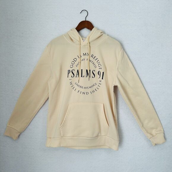 Hoodie Sweatshirt Unisex Medium Beige Christian Pullover Fleece Comfy Casual - Picture 10 of 11